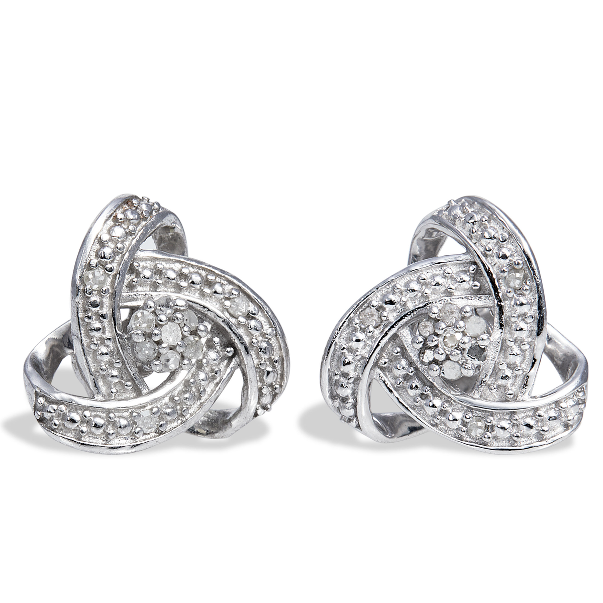 Silver Diamond Stud newest Earrings