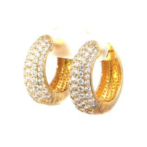 18K Gold Vermeil Reversible Pave Chubby Hoop Earrings