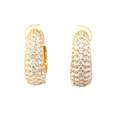 18K Gold Vermeil Reversible Pave Chubby Hoop Earrings