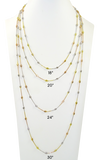 Italian Sterling Tri-Color Beaded 20" Necklace