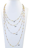 Italian Sterling Tri-Color Beaded 18" Necklace