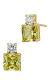 18KT Gold Plated Simulated Gemstone and CZ Birthstone Earrings