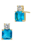 18KT Gold Plated Simulated Gemstone and CZ Birthstone Earrings