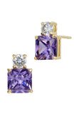 18KT Gold Plated Simulated Gemstone and CZ Birthstone Earrings