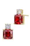 18KT Gold Plated Simulated Gemstone and CZ Birthstone Earrings