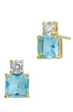 18KT Gold Plated Simulated Gemstone and CZ Birthstone Earrings