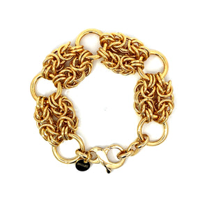 18KT Gold Plated Double Row Byzantine Bracelet