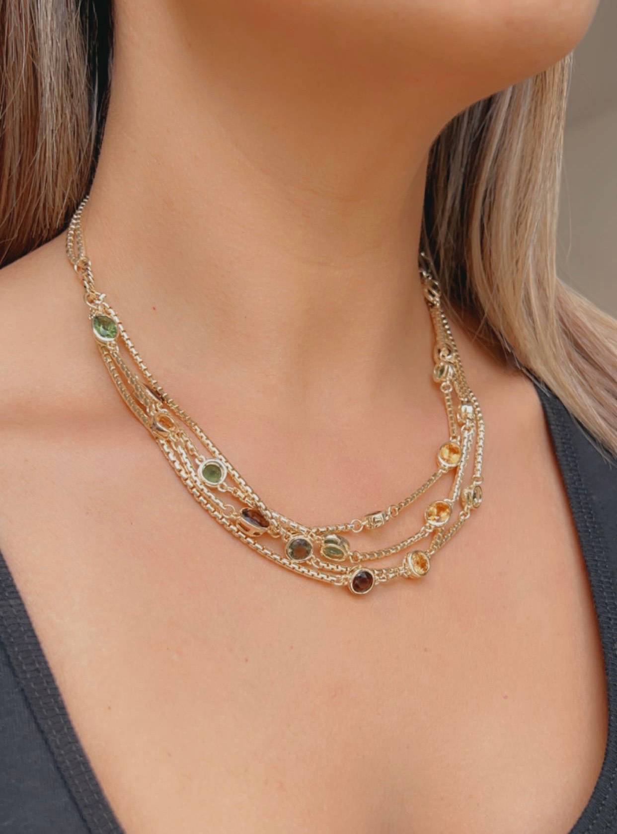 18k Gold Multi Charm Necklace