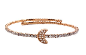 18K Rose Vermeil Moon Bangle Bracelet