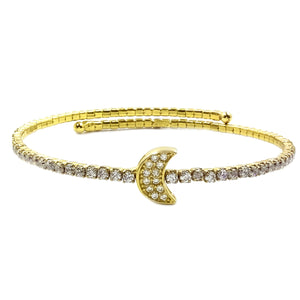 18K Gold Vermeil Moon Bangle Bracelet