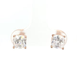 Rose Gold CZ Clear Stud Earrings