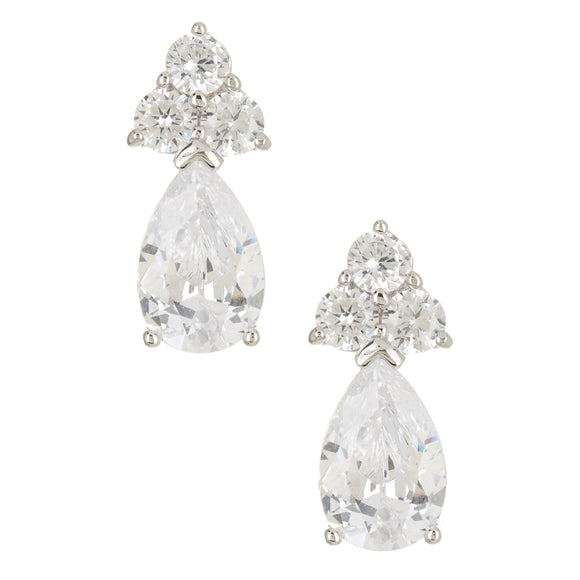 White CZ Pear Shape Earrings