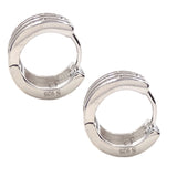 SS 925 Rhodium White CZ Huggie Earrings