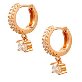 18K Rose Gold Vermeil White CZ Earrings