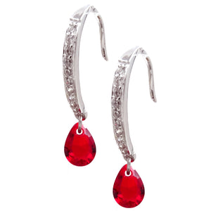 Sim. Ruby SS 925 CZ Drop Earrings