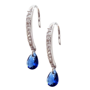 Sim. Sapphire SS 925 CZ Drop Earrings