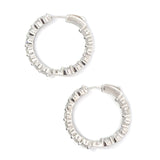 SS 925 White CZ Inside Out Hoop Earrings