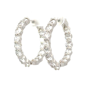 SS 925 White CZ Inside Out Hoop Earrings