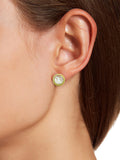 18K Gold Vermeil Circle MOP Stud Earrings