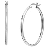 SS 925 Oval Polished Tube Hoop Earrings