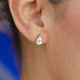 SS Pear Shaped CZ Earrings