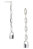 Sterling Silver Lock Drop Earrings