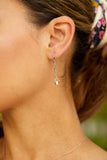Sterling Silver Lock Drop Earrings