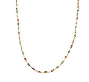 18K Gold Vermeil Multi-Color Gemstone Necklace