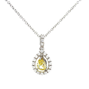 SS 925 CZ Teardrop Pendant With Chain