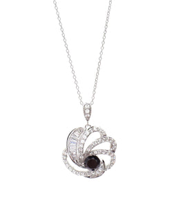 SS 925 Black & White CZ Pendant Necklace