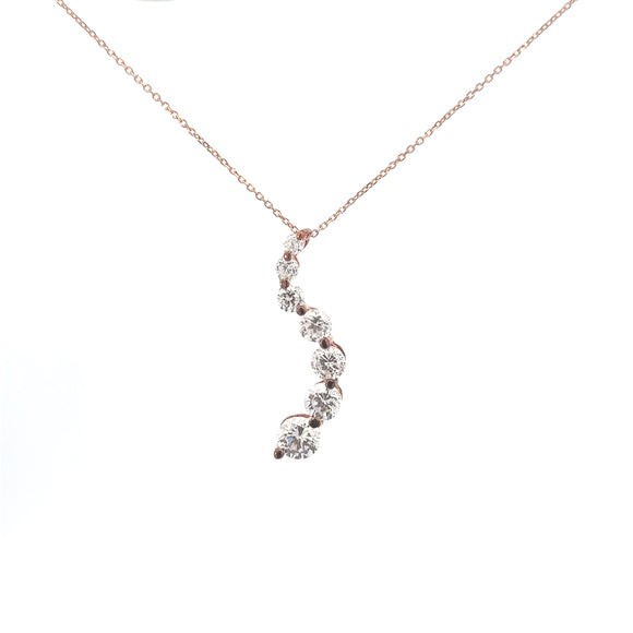 Sterling Silver Graduated CZ Pendant With Chain