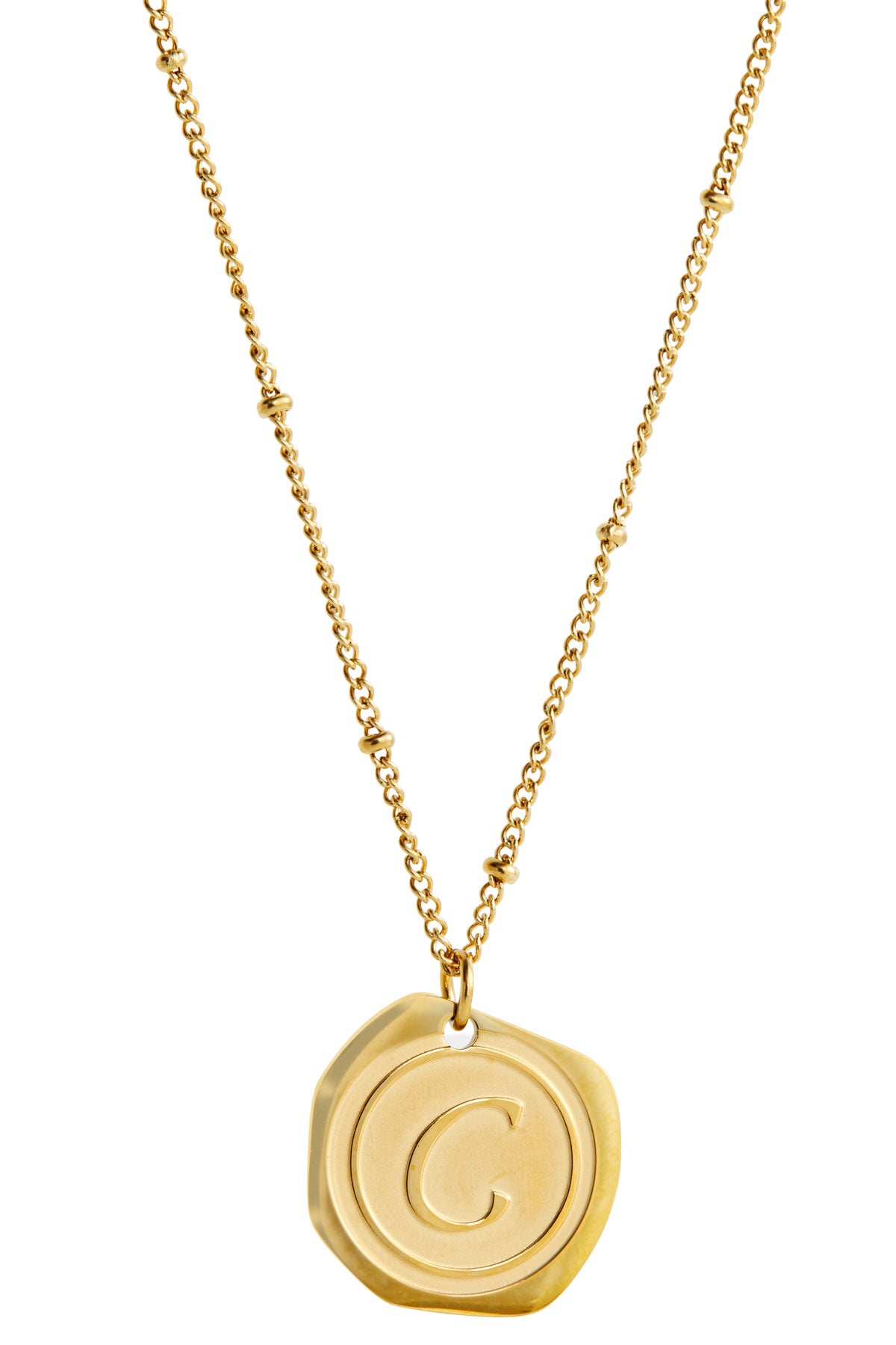Gold initial coin necklace shop