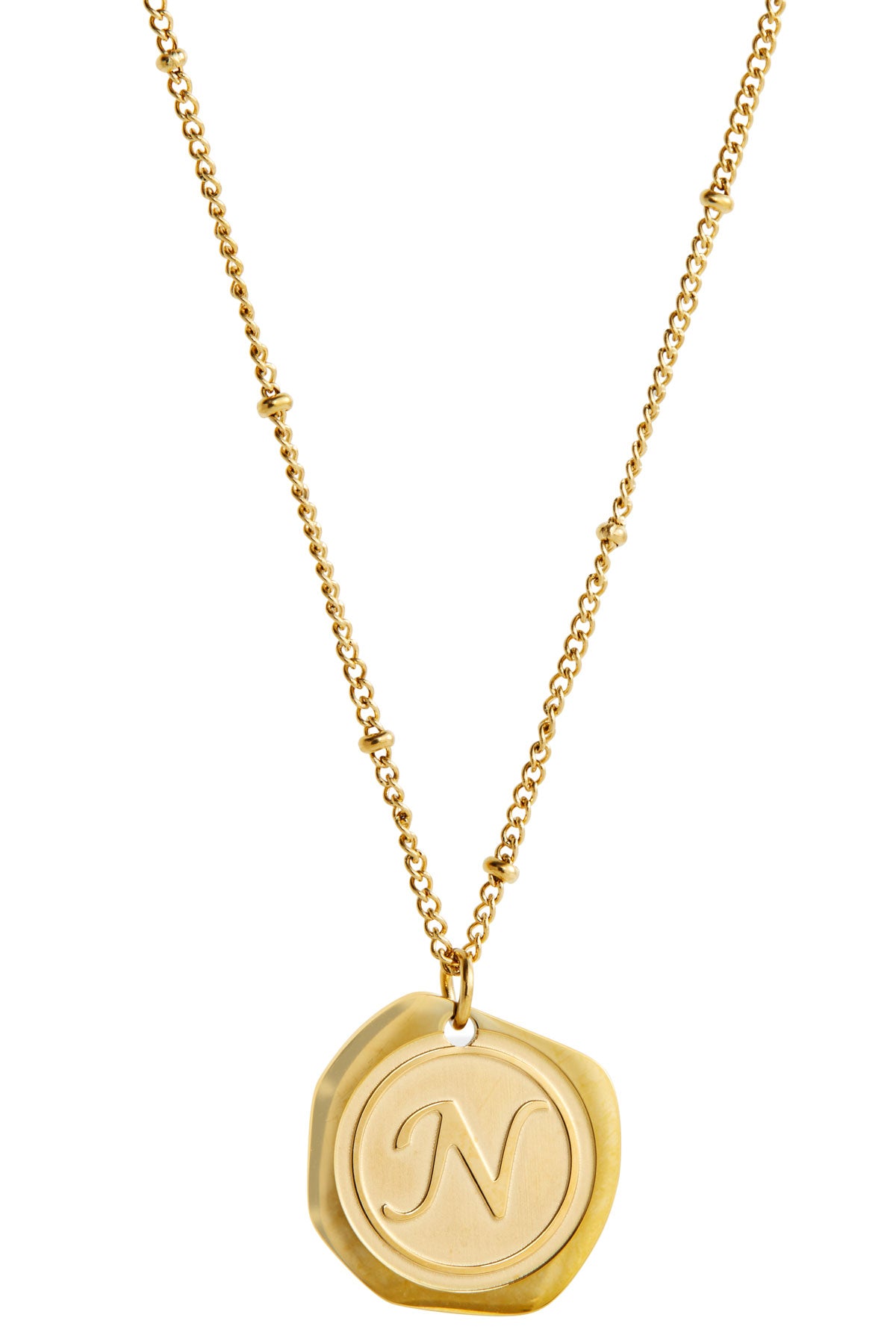 22K Gold Plated Initial Coin Necklace Savvy Cie Jewels