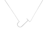 Rhodium Statement XL Initial Letter Necklace