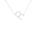 Rhodium Statement XL Initial Letter Necklace