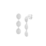 Triple CZ Oval Cluster Dangle Studs